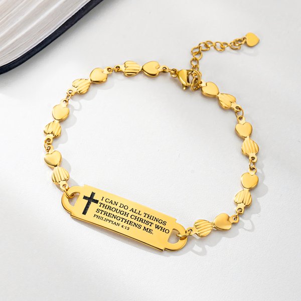 Personlig bibelversarmbånd med gravert tekst Smykkesmykker Bursdagsgave til kristne kvinner