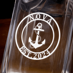 Personalised Boat Anchor Whiskey Decanter with Engraved Name and Date Birthday Anniversary Gift for Liquor Lovers