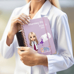 Personalized Cartoon Medical Character 2026 Planner Spiral A5 Notebook with Weekly Monthly Planner Pages Birthday Gift for Pharmacists Women