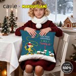 Personligt kuddfodral med tomtehatt och långsvansad marsupilami Heminredning Julklapp för barn | Callie × Marsupilami®