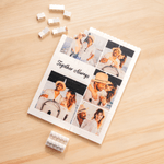 Personalised 1-5 Photos Stand Building Brick Puzzles with Text Room Decor Birthday Anniversary Gift for Couple Friend Family