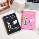 Personalized Cartoon Medical Character 2026 Planner Spiral A5 Notebook with Weekly Monthly Planner Pages Birthday Gift for Pharmacists Women