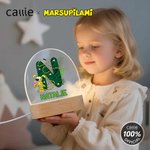 Gepersonaliseerd Langstaart Luipaard Marsupilami Ovaal LED Nachtlampje met Houten Voet Verjaardagscadeau voor Peuters Kinderen | Callie × Marsupilami®