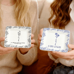 Gepersonaliseerde Toile De Jouy Geboorte Bloem Keramische Sieraden Schotel met Naam Verjaardag Thanksgiving Day Gift voor Vrouwen Beste Vrienden