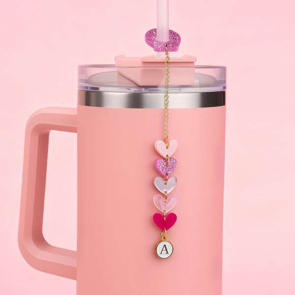 Charm Tumbler acrilico personalizzato con iniziali Uso quotidiano Regalo di compleanno e anniversario per le donne