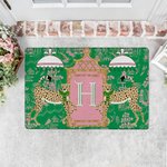 Personlig Leopard Pagoda Chinoiserie sklisikker dørmatte med innledende inngangsparti Hjemmeinnredning Husoppvarmingsgave til familien