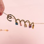 Personalized Long Tailed Marsupilami Shape Necklace with Bubble Letters Anniversary Birthday Gift for Women Girls | Callie × Marsupilami®