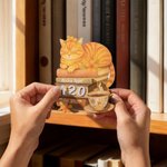 Personalised Reading Cat Swing Wooden Library Sign Book Read Tracker Set with Name and Text Bookshelf Decor Birthday Gift for Readers Book Lovers