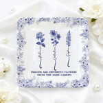 Gepersonaliseerde Toile De Jouy Geboorte Bloem Keramische Sieraden Schotel met Naam Verjaardag Thanksgiving Day Gift voor Vrouwen Beste Vrienden