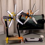 Personalized 3D Printed Sci-Fi Terrain Scanner Style Adjustable LED Desk Lamp with Text and USB Powered Gaming Room Decor Birthday Gift for Gamers