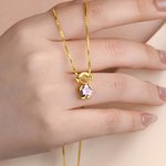 Personalized Cute Boy Girl Outline 1-6 Heart Birthstones Necklace Dainty Jewelry Gratitude Birthday Anniversary Gift for Women Kids