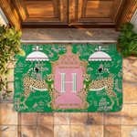Personlig Leopard Pagoda Chinoiserie sklisikker dørmatte med innledende inngangsparti Hjemmeinnredning Husoppvarmingsgave til familien