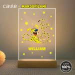 Gepersonaliseerd Langstaartluipaard Marsupilami Naam Acryl LED Nachtlampje met Voet Home Decor Verjaardagscadeau voor kinderen | Callie × Marsupilami® 4