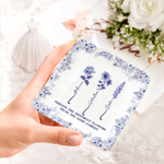 Gepersonaliseerde Toile De Jouy Geboorte Bloem Keramische Sieraden Schotel met Naam Verjaardag Thanksgiving Day Gift voor Vrouwen Beste Vrienden