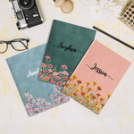 Henkilökohtainen vesivärityyli syntymä kukka A5 Journal Notebook nimi päivittäiseen käyttöön syntymäpäivälahja ystäville perheelle