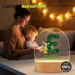 Gepersonaliseerd Langstaart Luipaard Marsupilami Ovaal LED Nachtlampje met Houten Voet Verjaardagscadeau voor Peuters Kinderen | Callie × Marsupilami®