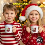 Personalized Long Tailed Marsupilami Merry Christmas 12 oz Enamel Mug with Name Christmas Gift for Family Friend | Callie × Marsupilami®