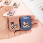 Personalised Floral Cartoon Reading Character Magnetic PU Leather Bookmark Clip with Name and Title Reading Tool Club Birthday Gift for Book Lovers