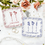 Gepersonaliseerde Toile De Jouy Geboorte Bloem Keramische Sieraden Schotel met Naam Verjaardag Thanksgiving Day Gift voor Vrouwen Beste Vrienden