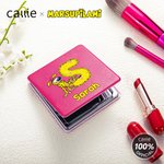 Miroir de maquillage en cuir PU personnalisé avec nom Cadeau d'anniversaire et de mariage pour femmes | Callie × Marsupilami®