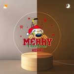 Spersonalizowana czapka Mikołaja z długim ogonem Marsupilami Akrylowa lampka nocna LED z imieniem Prezent świąteczny dla dzieci | Callie × Marsupilami®