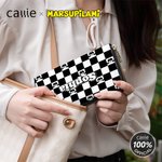 Spersonalizowana portmonetka Marsupilami Cartoon Checkerboard Pattern z imieniem i zamkiem błyskawicznym Prezent urodzinowy dla niej | Callie × Marsupilami®