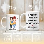 Personalizowany kubek ceramiczny z imionami i tekstem do codziennego użytku Walentynkowy prezent rocznicowy dla pary