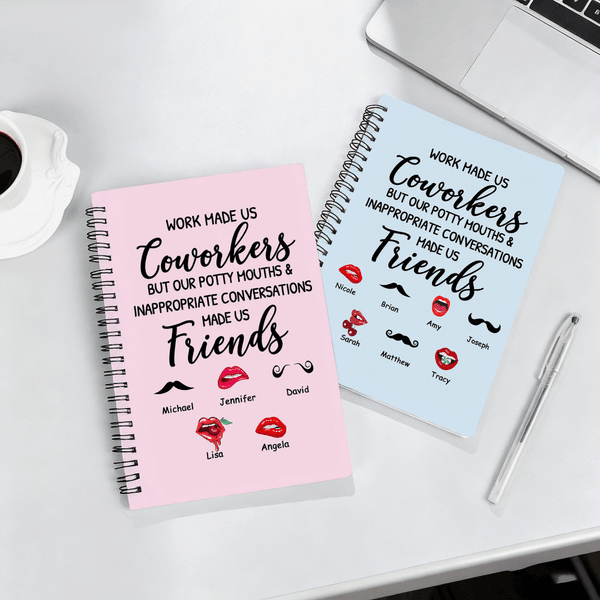 Cahier à spirales A5 personnalisé avec nom Planificateur journalier Agenda Cadeau d'anniversaire pour collègue Ami