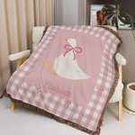 Couverture Personnalisée pour Bébé Oie avec Nom Style Livre d'Histoire Décoration Maison Anniversaire Douceur de Bébé Cadeau pour Enfant Bébé