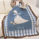 Couverture Personnalisée pour Bébé Oie avec Nom Style Livre d'Histoire Décoration Maison Anniversaire Douceur de Bébé Cadeau pour Enfant Bébé
