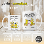 Personalised Yellow-Spotted Leopard Marsupilami 11 oz 15 oz Ceramic Mug with Name and Year Valentine's Day Gift for Couple | Callie × Marsupilami®