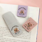 Personalizzato From The Library Of Birth Flower Clip segnalibro magnetico in pelle PU con nome Regalo di compleanno per gli amanti dei libri