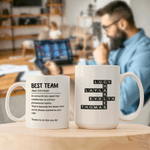 Personlig Best Team Crossword Game 11 oz 15 oz keramisk mugg med namn Födelsedagspresent för familj vänner