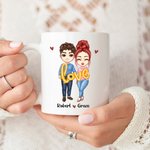 Personalizowany kubek ceramiczny z imionami i tekstem do codziennego użytku Walentynkowy prezent rocznicowy dla pary