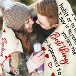 Personalized I Love You Heart Photo Soft Throw Blanket with Names Home Decor Valentine's Day Gift for Couple
