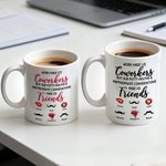 Spersonalizowany ceramiczny kubek do kawy Work Made Us Coworkers Beard Lip Design z 2-8 imionami do codziennego użytku Prezent dla współpracowników