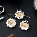 Personalised Upcycled Bicycle Chain Keychain with Laser-Engraved Wood Pattern and Text Birthday Outdoor Activities Gift for Friends Cyclists