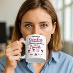 Spersonalizowany ceramiczny kubek do kawy Work Made Us Coworkers Beard Lip Design z 2-8 imionami do codziennego użytku Prezent dla współpracowników