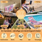 Personlig strandhandduk med havsdjur design superstor och snabbttorkande med namn perfekt present för semester eller födelsedag
