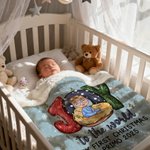 Spersonalizowany kocyk z imieniem Joy to the World Cartoon Baby Character Miękki kocyk z imieniem Pierwszy prezent świąteczny dla noworodków Rodzina
