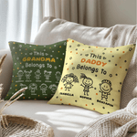 Personalised Line-Art Kids' Characters Multicolour Soft Cushion Cover with Title and 1-10 Names Home Decor Birthday Gift for Family
