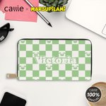 Spersonalizowana portmonetka Marsupilami Cartoon Checkerboard Pattern z imieniem i zamkiem błyskawicznym Prezent urodzinowy dla niej | Callie × Marsupilami®