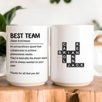 Personlig Best Team Crossword Game 11 oz 15 oz keramisk mugg med namn Födelsedagspresent för familj vänner
