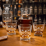 Personalized Initial Name Lace Whiskey Decanter Glasses Bar Accessory Birthday Gift for Whiskey Lover Man
