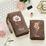 Portafoglio in pelle PU personalizzato con nome e cinturino - Regalo di Natale e compleanno per donne e ragazze