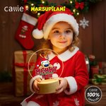 Spersonalizowana czapka Mikołaja z długim ogonem Marsupilami Akrylowa lampka nocna LED z imieniem Prezent świąteczny dla dzieci | Callie × Marsupilami®