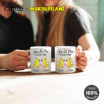 Personalised Yellow-Spotted Leopard Marsupilami 11 oz 15 oz Ceramic Mug with Name and Year Valentine's Day Gift for Couple | Callie × Marsupilami®