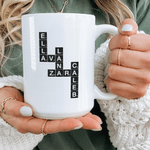Personlig Best Team Crossword Game 11 oz 15 oz keramisk mugg med namn Födelsedagspresent för familj vänner