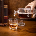 Personalized Vintage Monogram Whiskey Decanter and 4 Glasses Set with Name and Initial Birthday Father's Day Gift for Men Whiskey Lovers