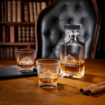 Personalized Initial Name Lace Whiskey Decanter Glasses Bar Accessory Birthday Gift for Whiskey Lover Man